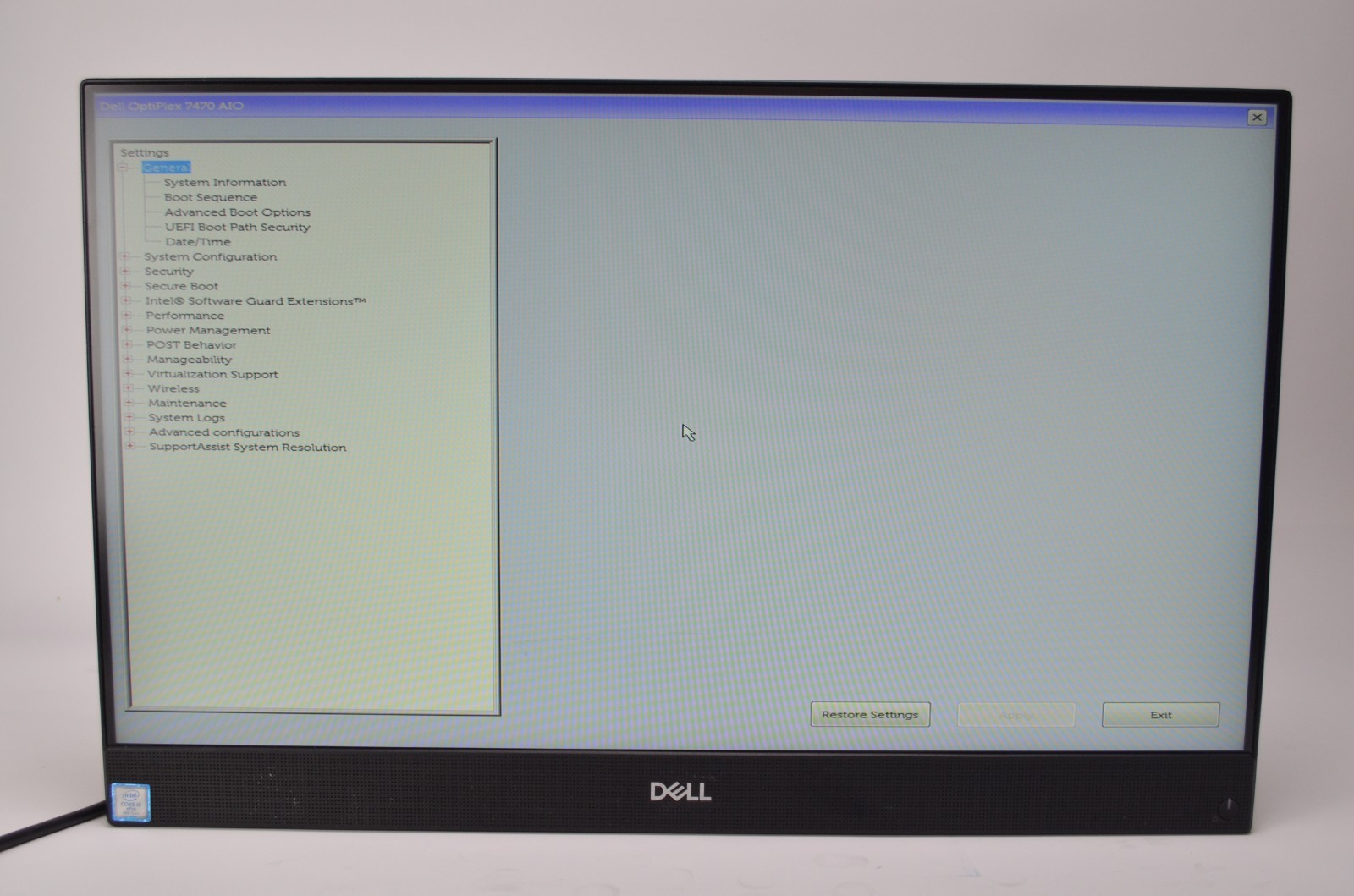 Dell 7470 All-In-One 23.8" FHD I5-9500 3.0GHz 8GB RAM NO HDD/OS/STAND