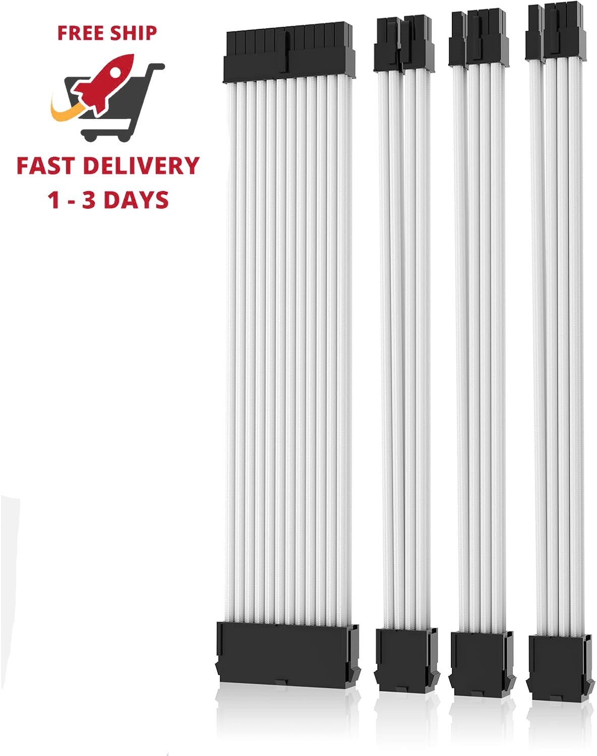Cable de extensión de fuente de alimentación de 18 AWG con funda personalizada