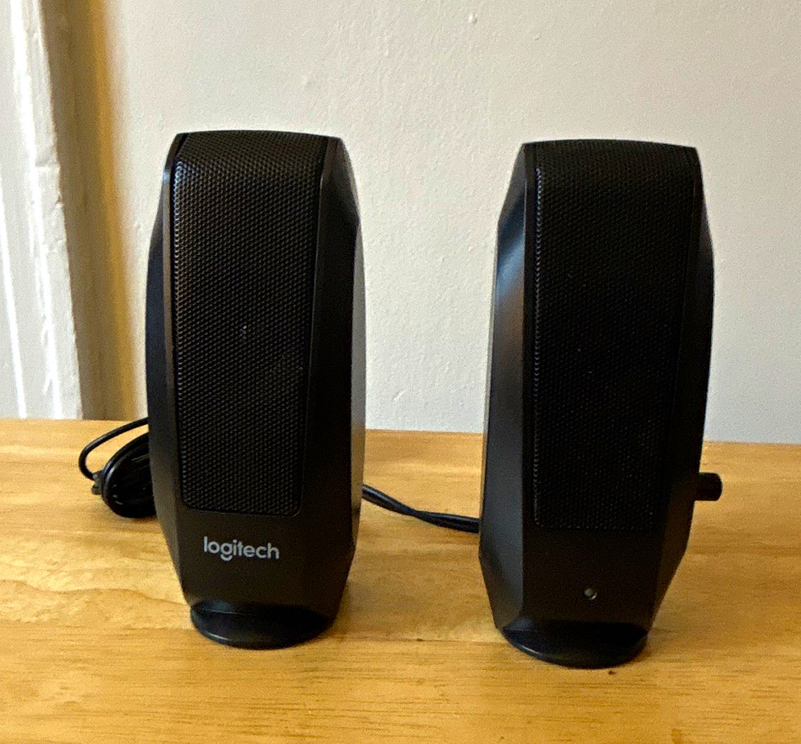Logitech S120 2.0 Wired Computer Speakers, 3.5mm Jack, AC Powered, Black