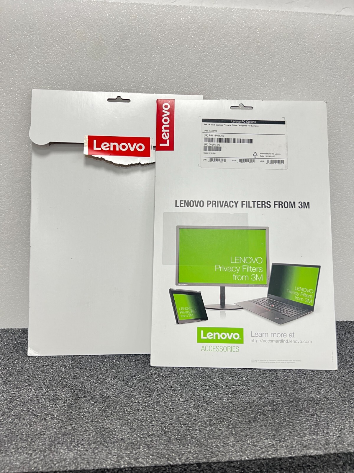 LOT OF 2 Lenovo 0A61769 3M 14.0W 14" Wide Screen Privacy Filter/ Great Condition