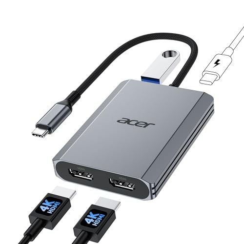 Acer USB C Hub 4-in-1 Dual HDMI 4K@60Hz 100W PD