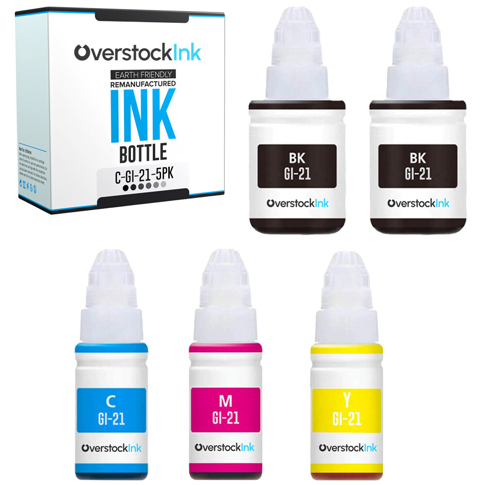 5Pack Compatible OSI Canon GI-21 Printer Ink Bottles for Canon PIXMA G1220 G2260