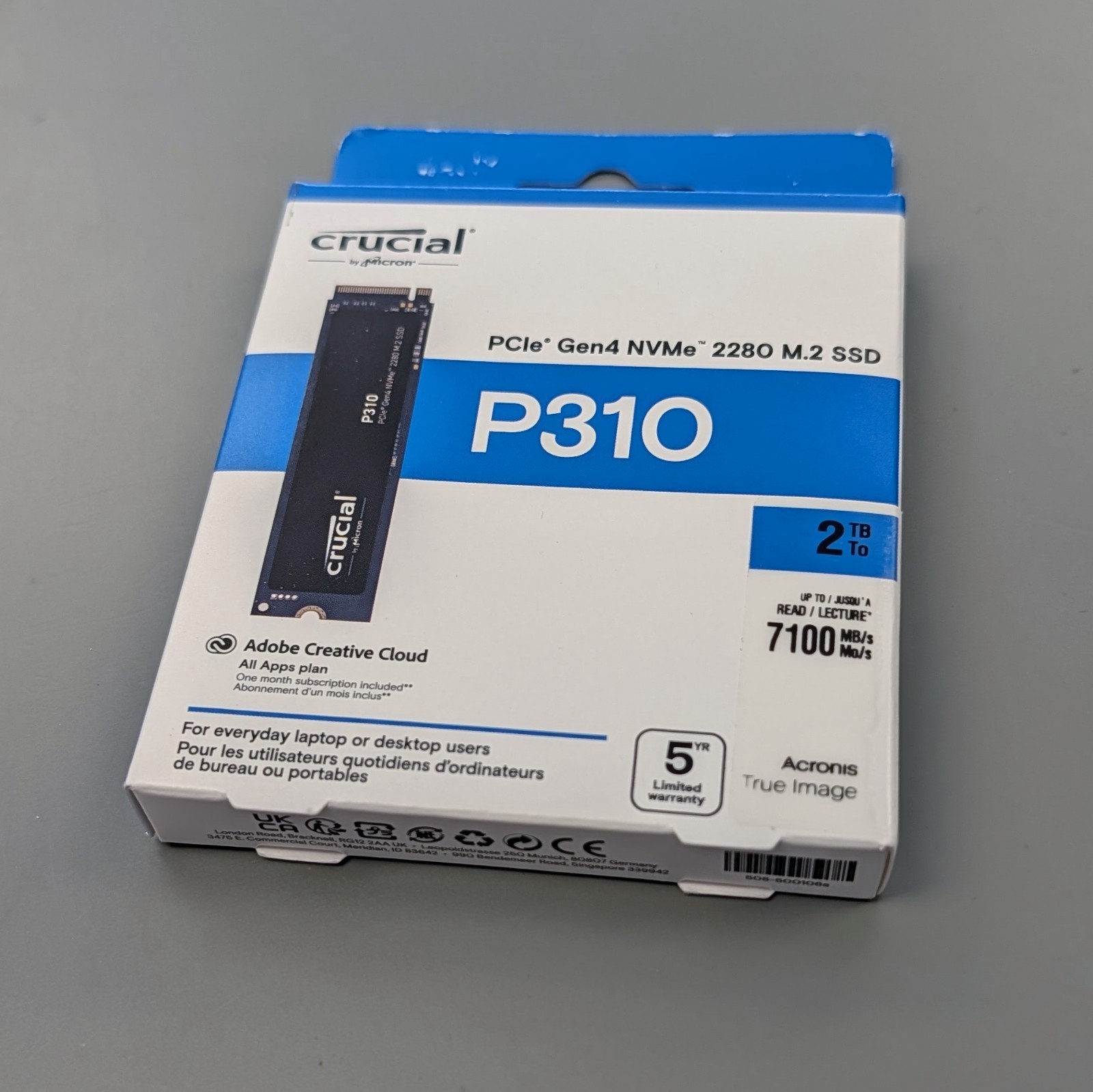 Micron Crucial 2TB P310 NVMe SSD Gen 4 2280 - New Sealed