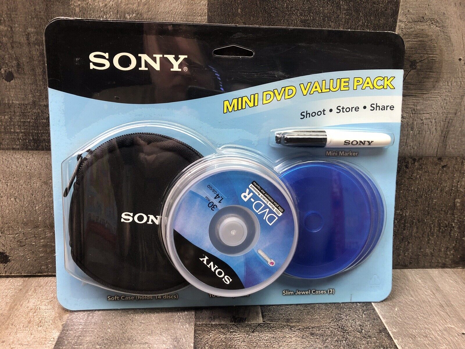 Sony Mini DVD-R Value Pack 10 Disc 1.4GB Soft Case, Jewel Case Marker C0939 NEW