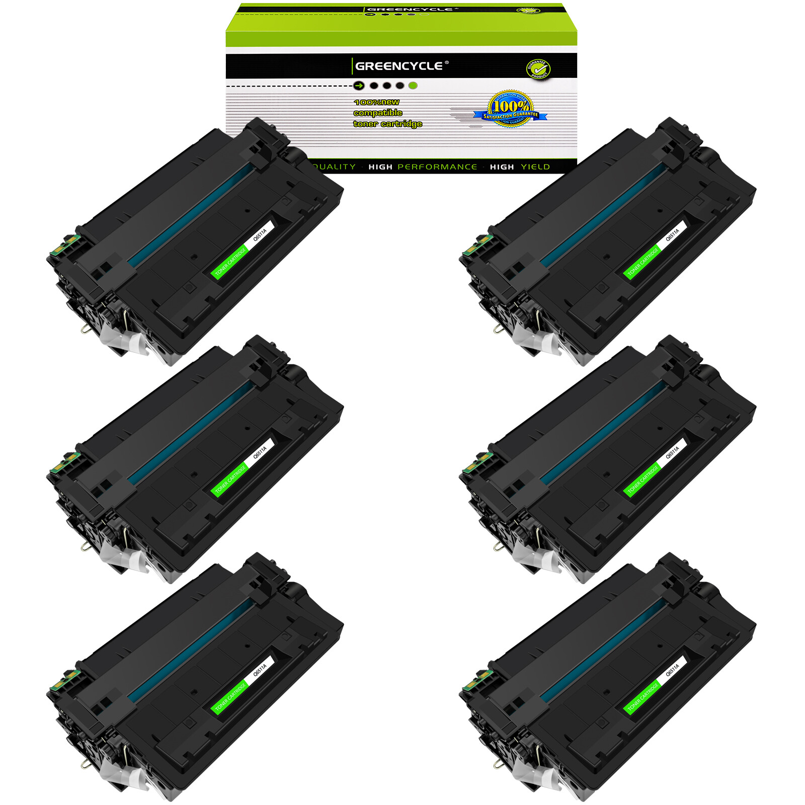 6PK Q6511A Toner Cartridge Fit For HP LaserJet 2400 2410 2420 2420D 2420N 2420DN
