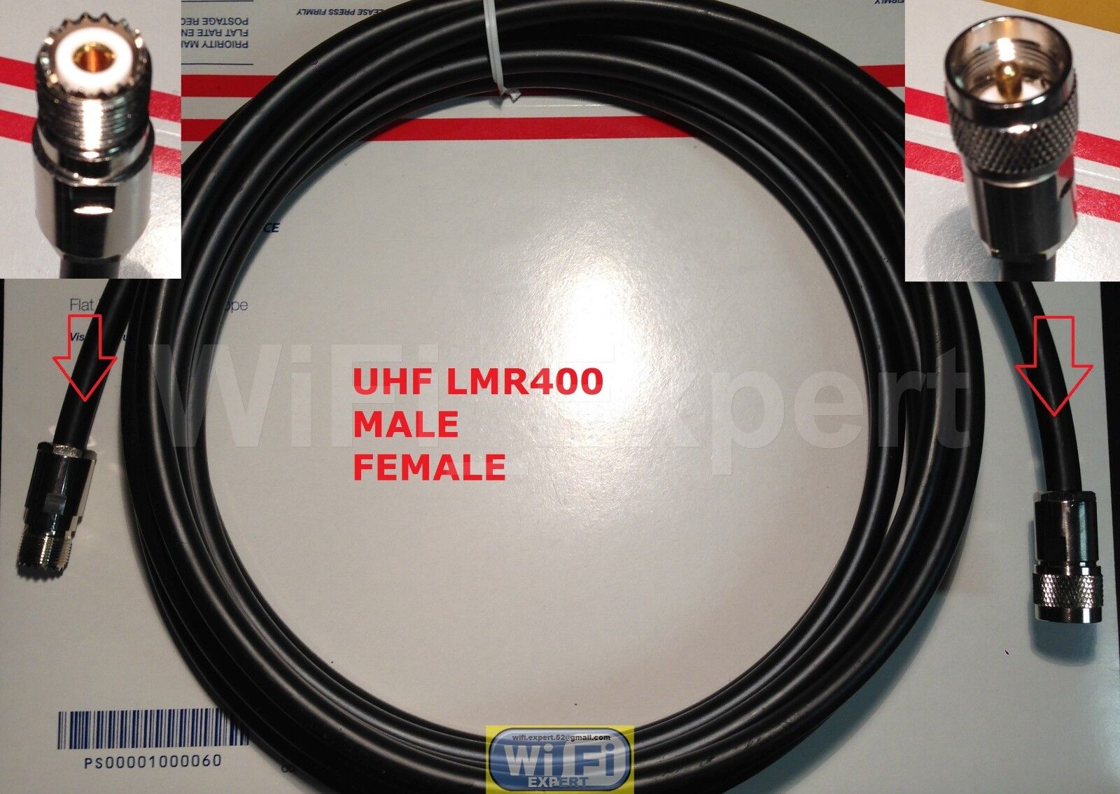 TIMES® 10FT LMR400 Coax Cable UHF Jumper PL-259 SO-239 Antenna Line PL259 SO239