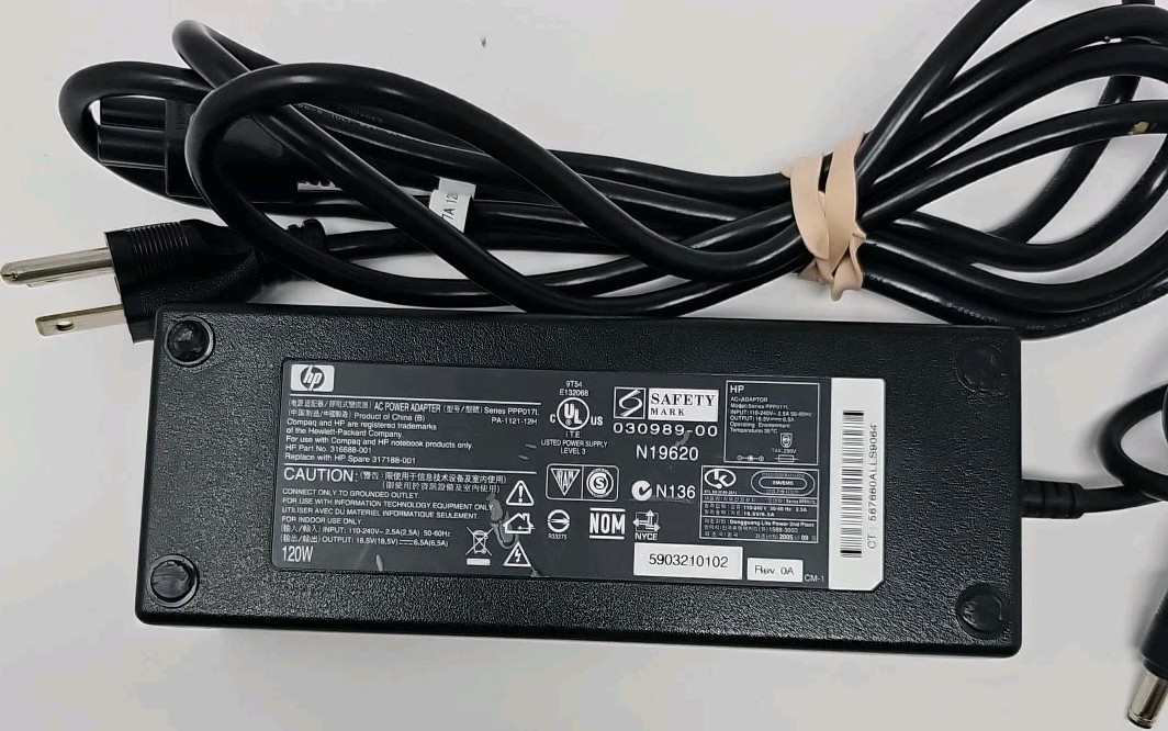 HP  Power Supply Adapter 030989-00 N19620  Genuine OEM 120 W 316688-001