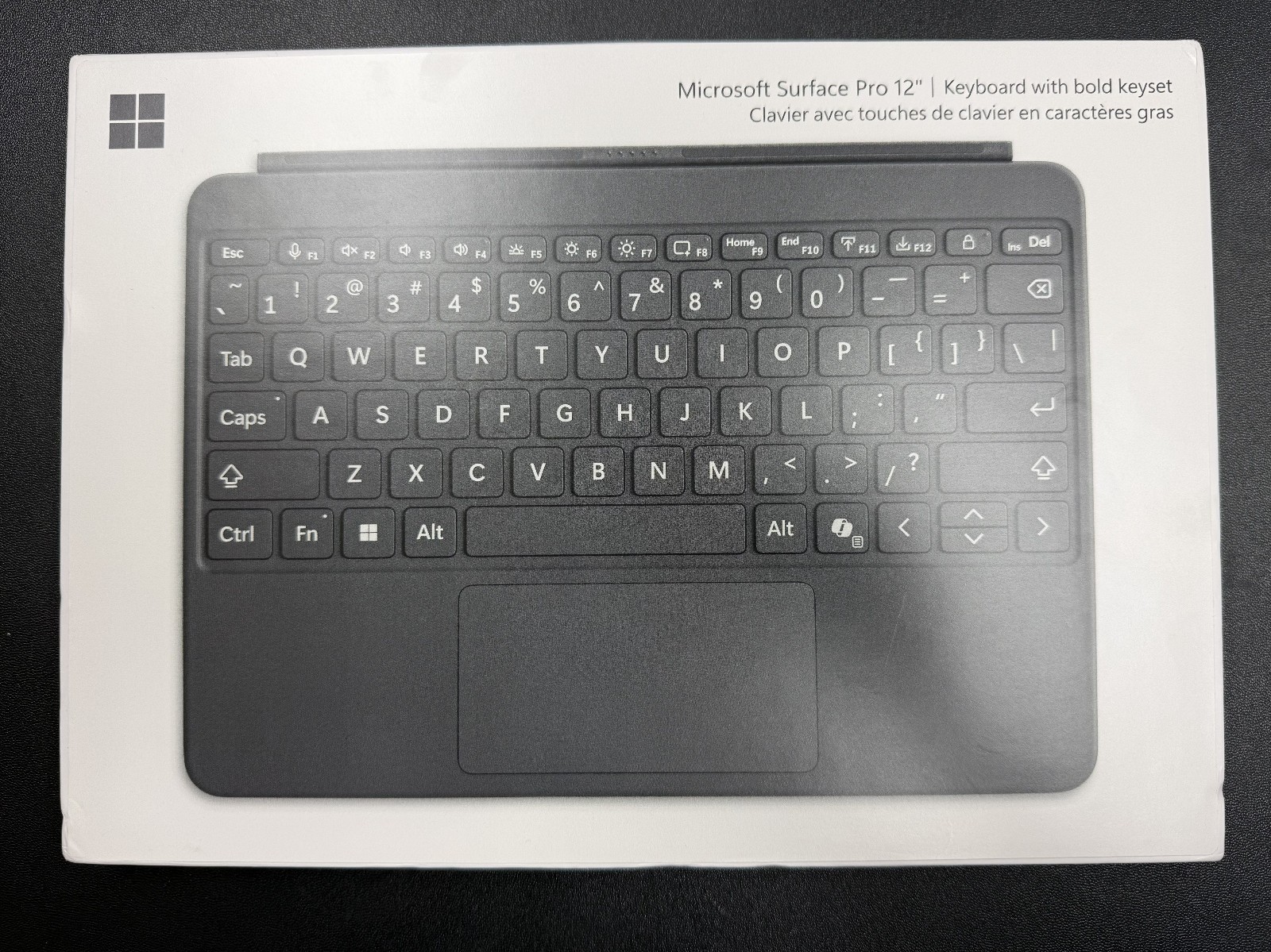 Official Microsoft Surface Pro 12" Keyboard: Slate with bold keyset - Model 2100