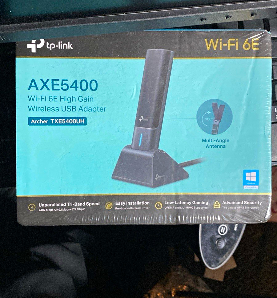 TP-LINK Archer TXE5400UH AXE5400 Wi-Fi 6E USB 3.0 Tri-Band MU-MIMO WPA3