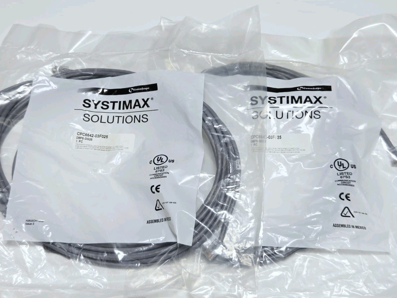 Systimax Commscope Ethernet Patch Cord Cpc6642-03f025 25ft 2pk