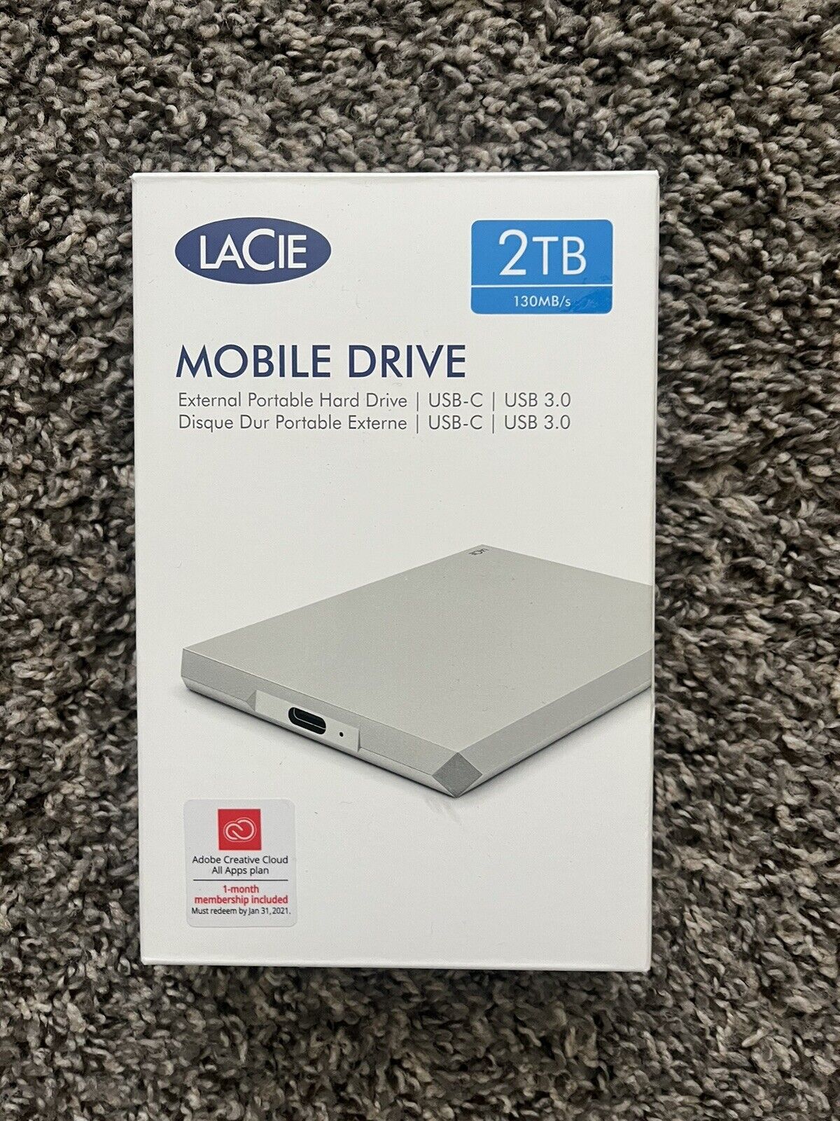 LaCie - Mobile Drive 2TB External USB Portable Hard Drive