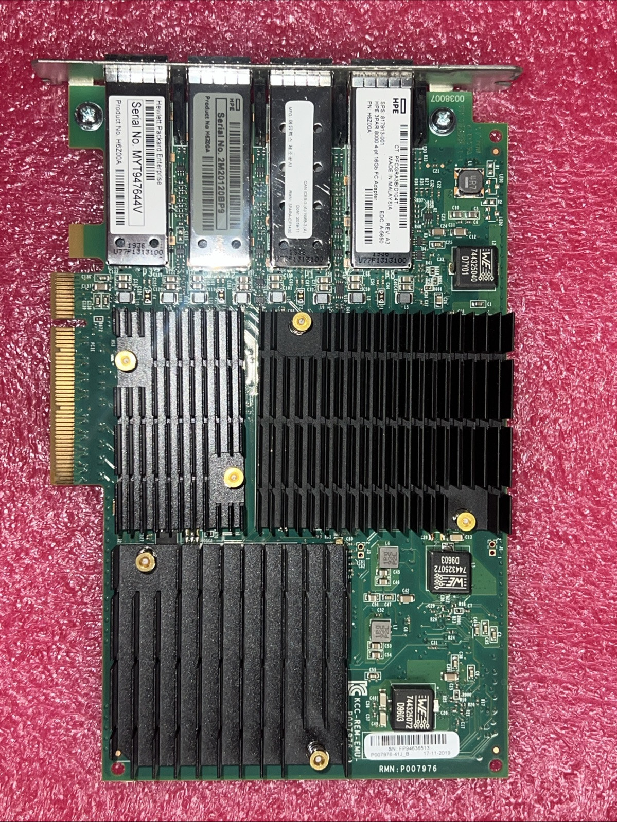 HPE 3PAR StoreServ 8000 4-port 16Gb Fibre Channel Adapter H6Z00A 817913-001