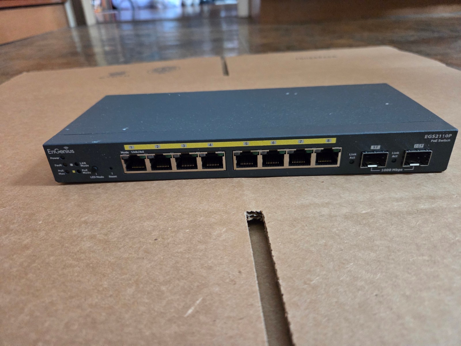 EnGenius EGS2110P 8-Port Gigabit PoE Smart Switch 2 SFP Ports, No Adapter (Used)