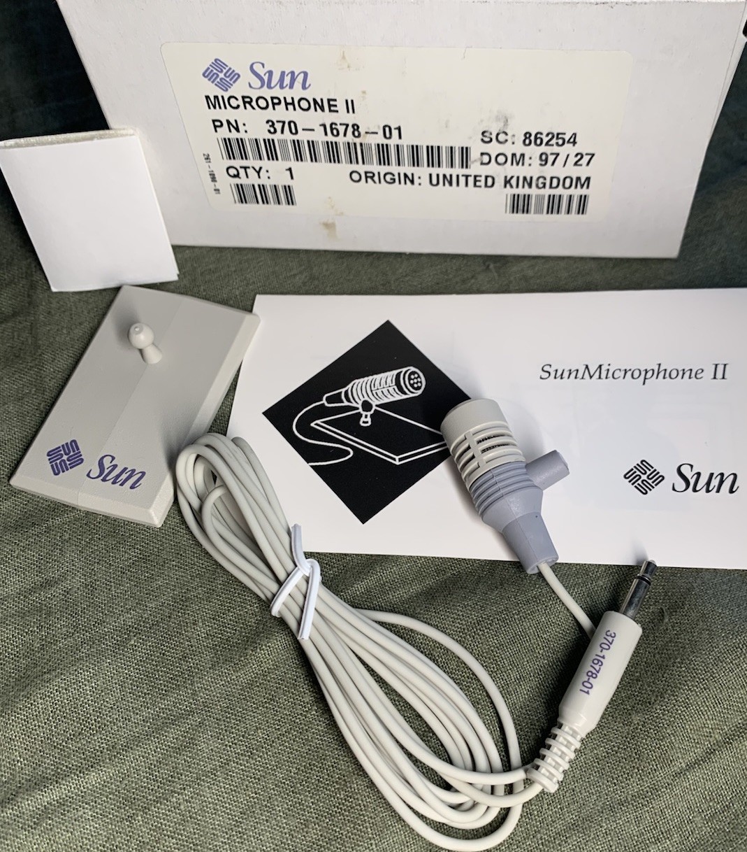 Vintage (1993) Sun Microsystems Microphone II w Stand 370-1678-01, New In Box