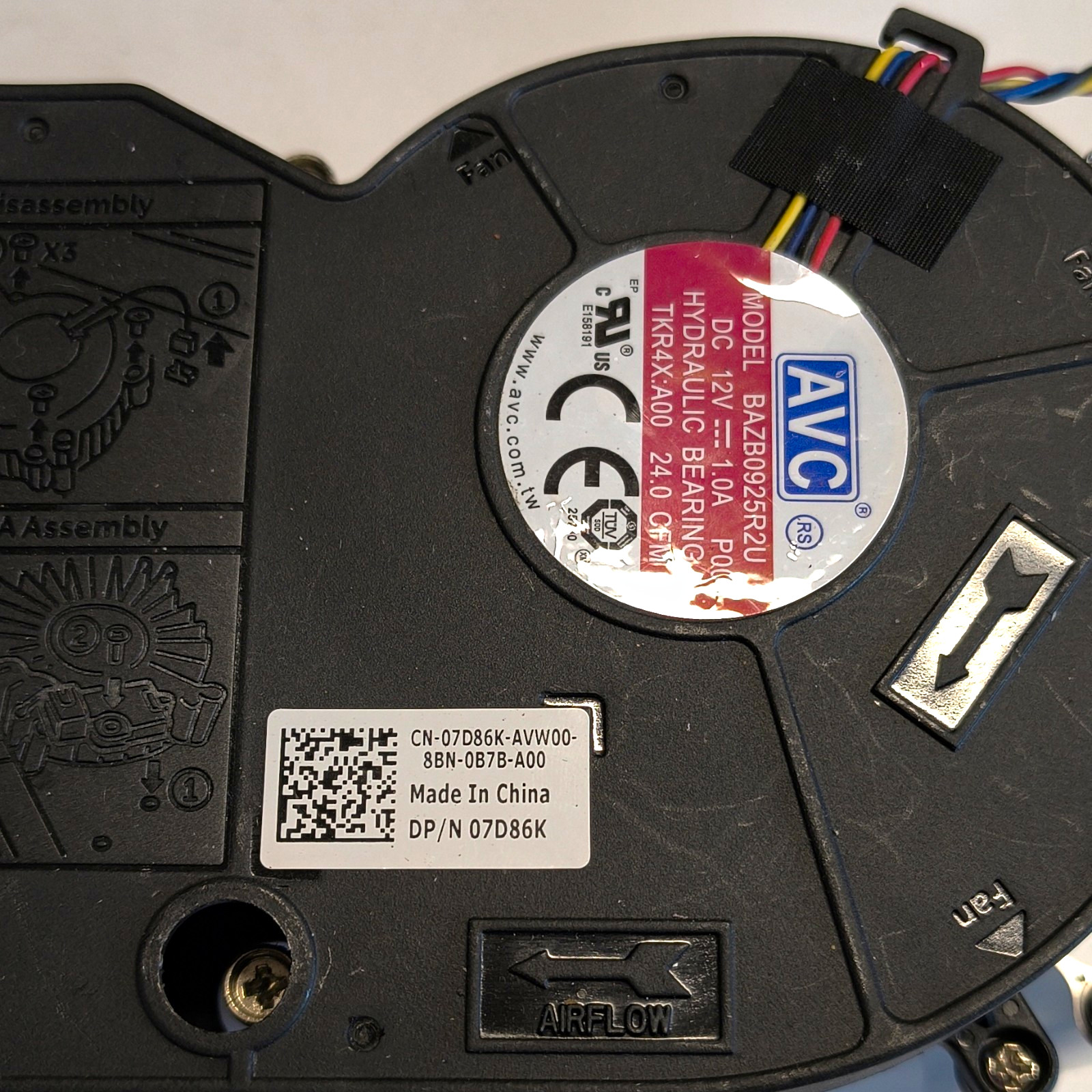 AVC 12V 1.0A Centrifugal Blower Fan w/ Heatsink 24 CFM BAZB0925R2U