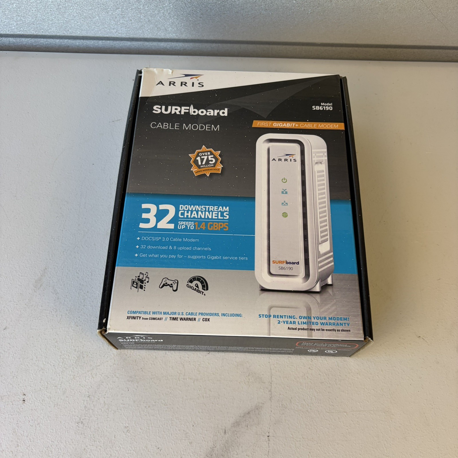 ARRIS SURFboard SB6190 DOCSIS 3.0 Cable Modem 32x8 1.4 Gbps Power Adapter