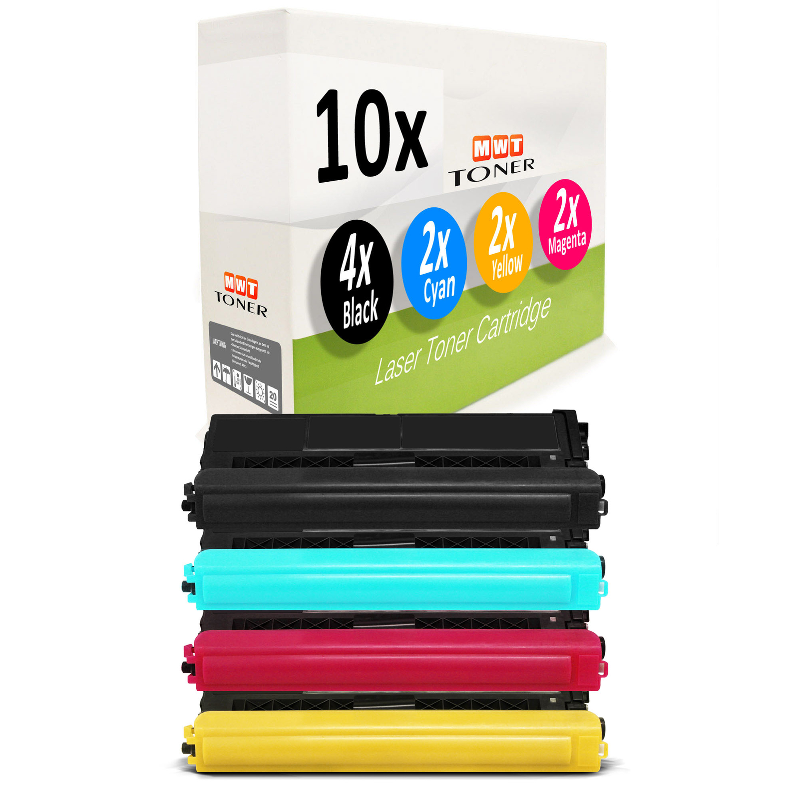 10x Compatible MWT Toner XXL for Brother TN-328BK TN-328C TN-328M TN-328Y
