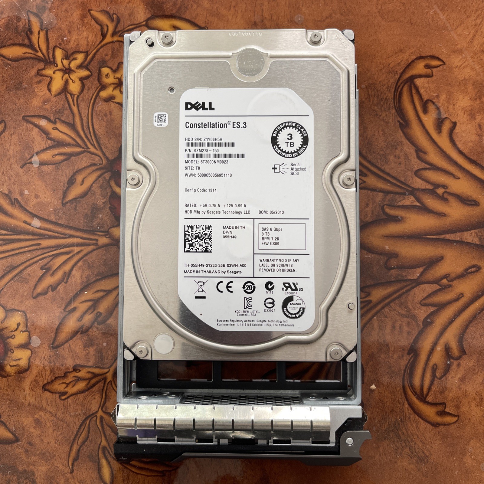 Dell Constellation ES.3 3TB SAS 6Gb/s 3.5-Inch P/N 9ZM278-150