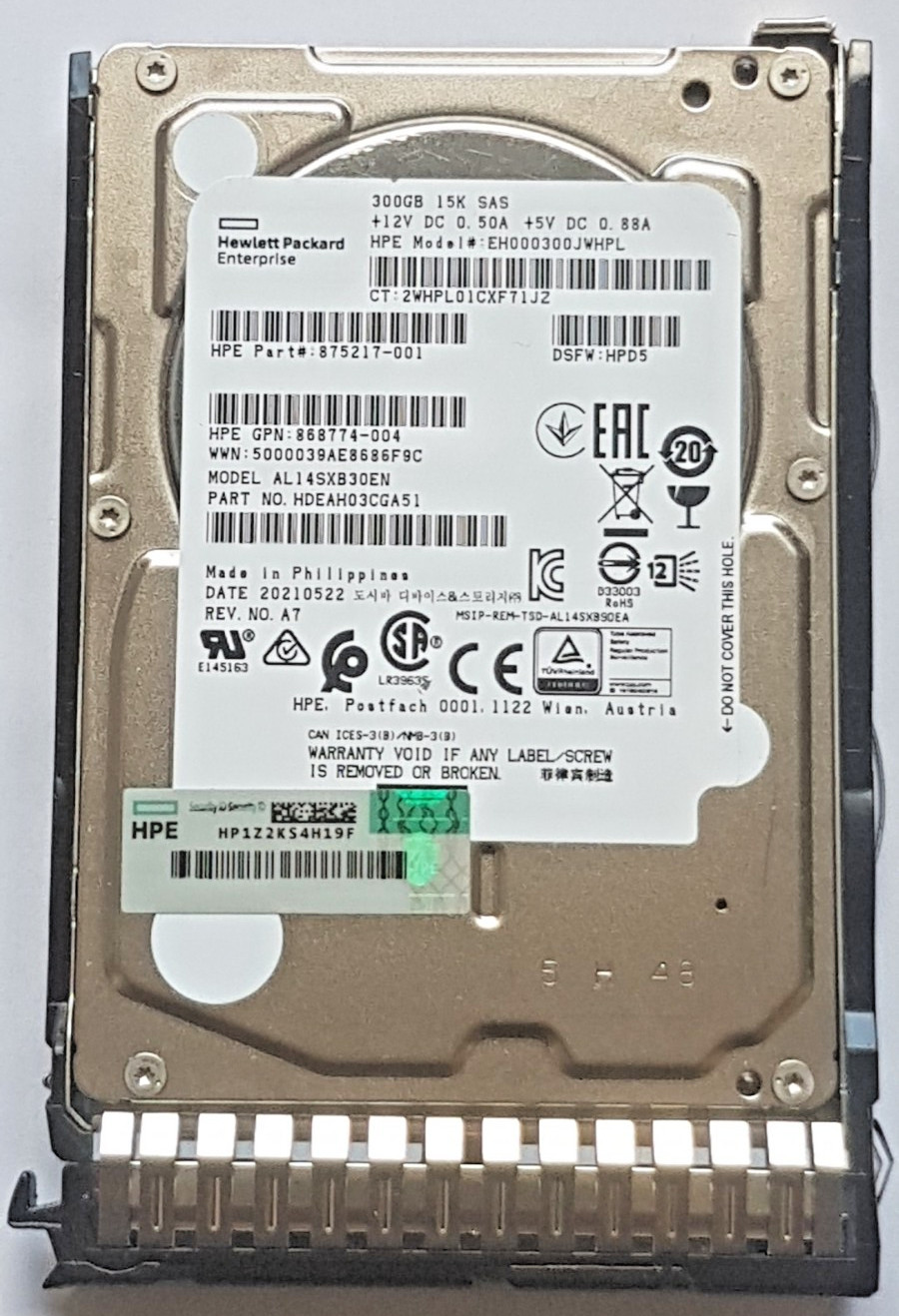 300GB SAS HP EH000300JWHPL 15K rpm SFF SC HDD 2.5" Internal Hard Drive + caddy