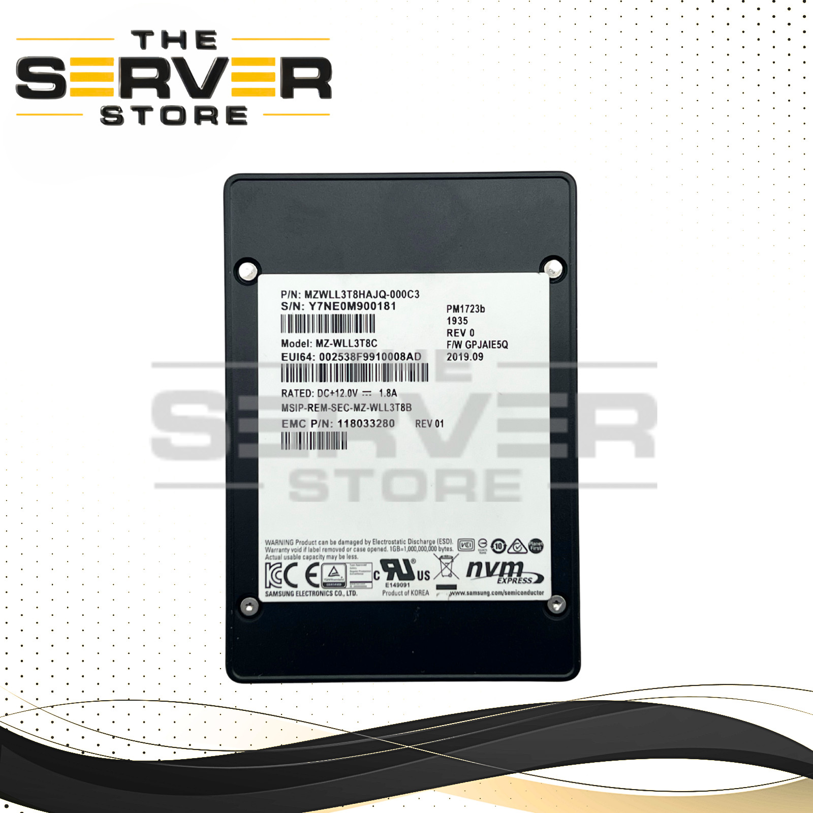 (79%-) EMC 3.84TB NVMe U.2 PCIe G3 x4 RI 2.5" SSD PM1723b MZ-WLL3T8C 118033280