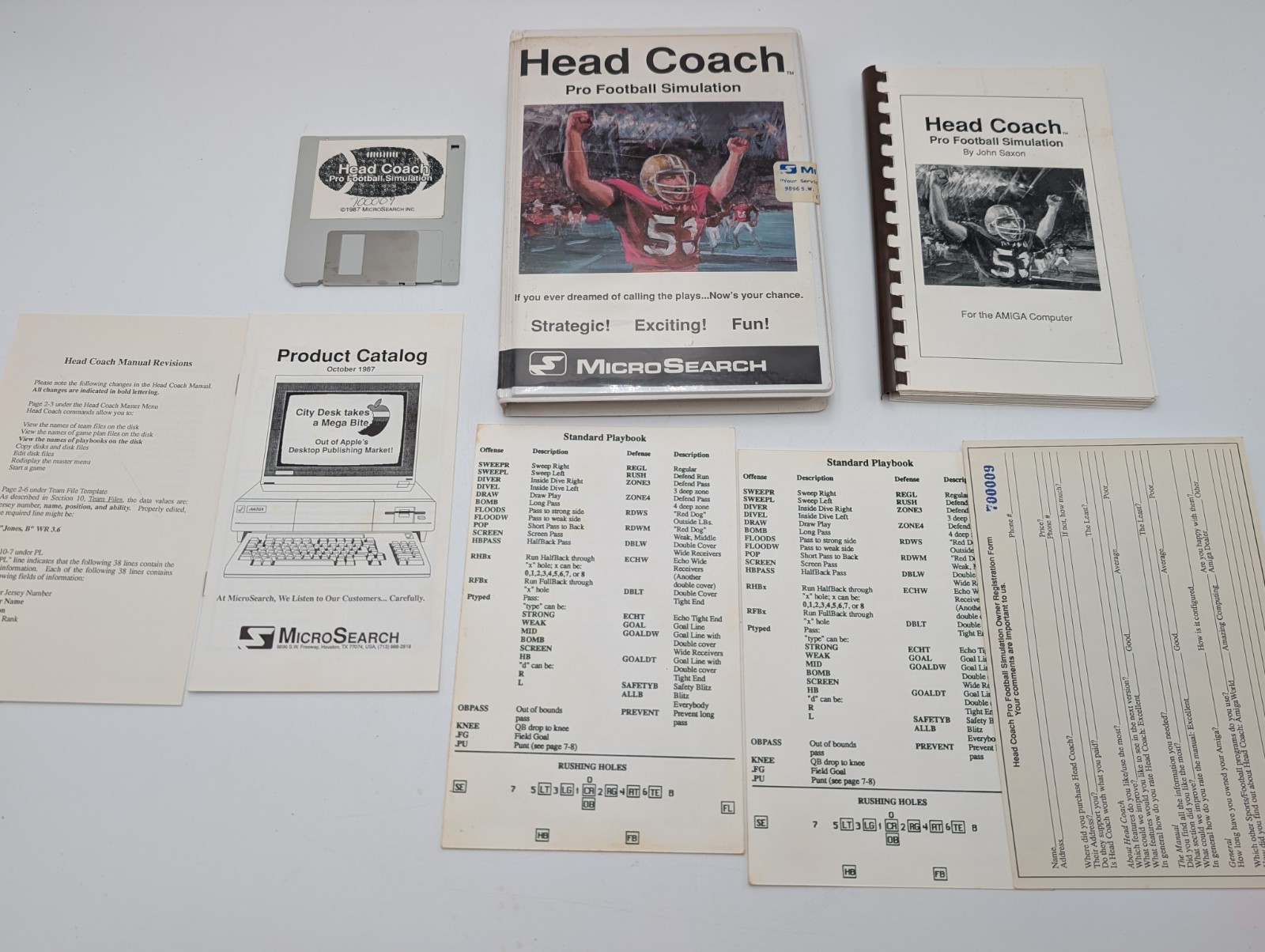 Head Coach Amiga Pro Football Simulation Micro Search Complete Rare Floppy