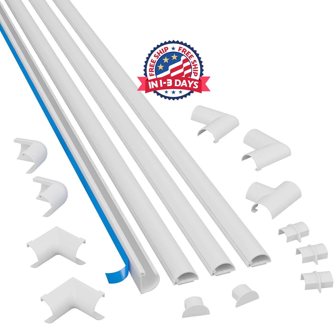 Escondite de cable semicircular para cables cubiertas decorativas para cables US