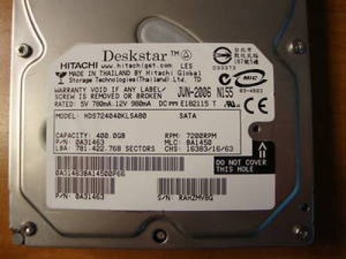Hitachi HDS724040KLSA80 MLC:BA1450 PN:0A31463 400gb Sata 3.5" Hard Drive 