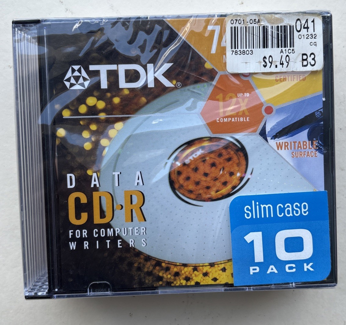 TDK 10 Pack - 74Min. 650MB CD-R Writable Computer Data Discs - BRAND NEW