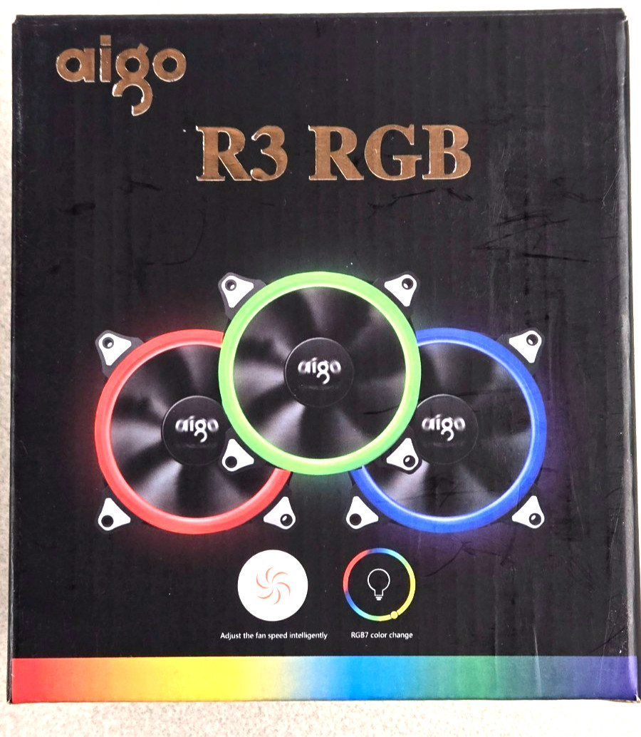 NEW Aigo Aurora R3 RGB 120mm Case Fan 3-Pack (B1)