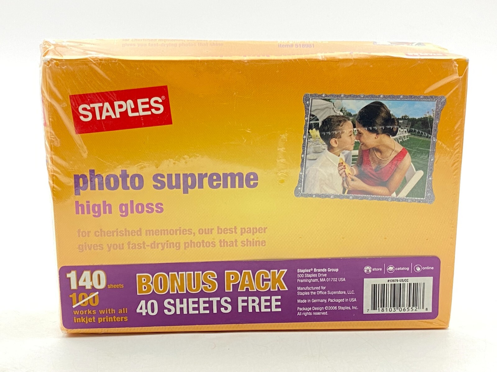 [NEW] Staples Photo Supreme High Gloss 4x6" 140 Sheets