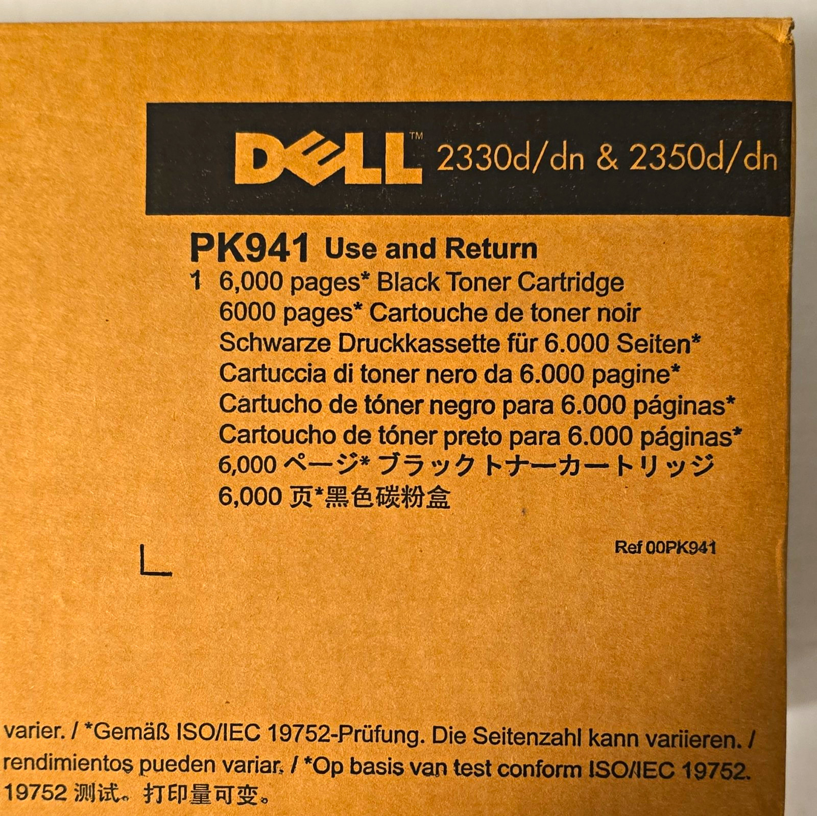 Dell Genuine PK941 00PK941 Black Laser Toner 6000 Pages for 2330 2350