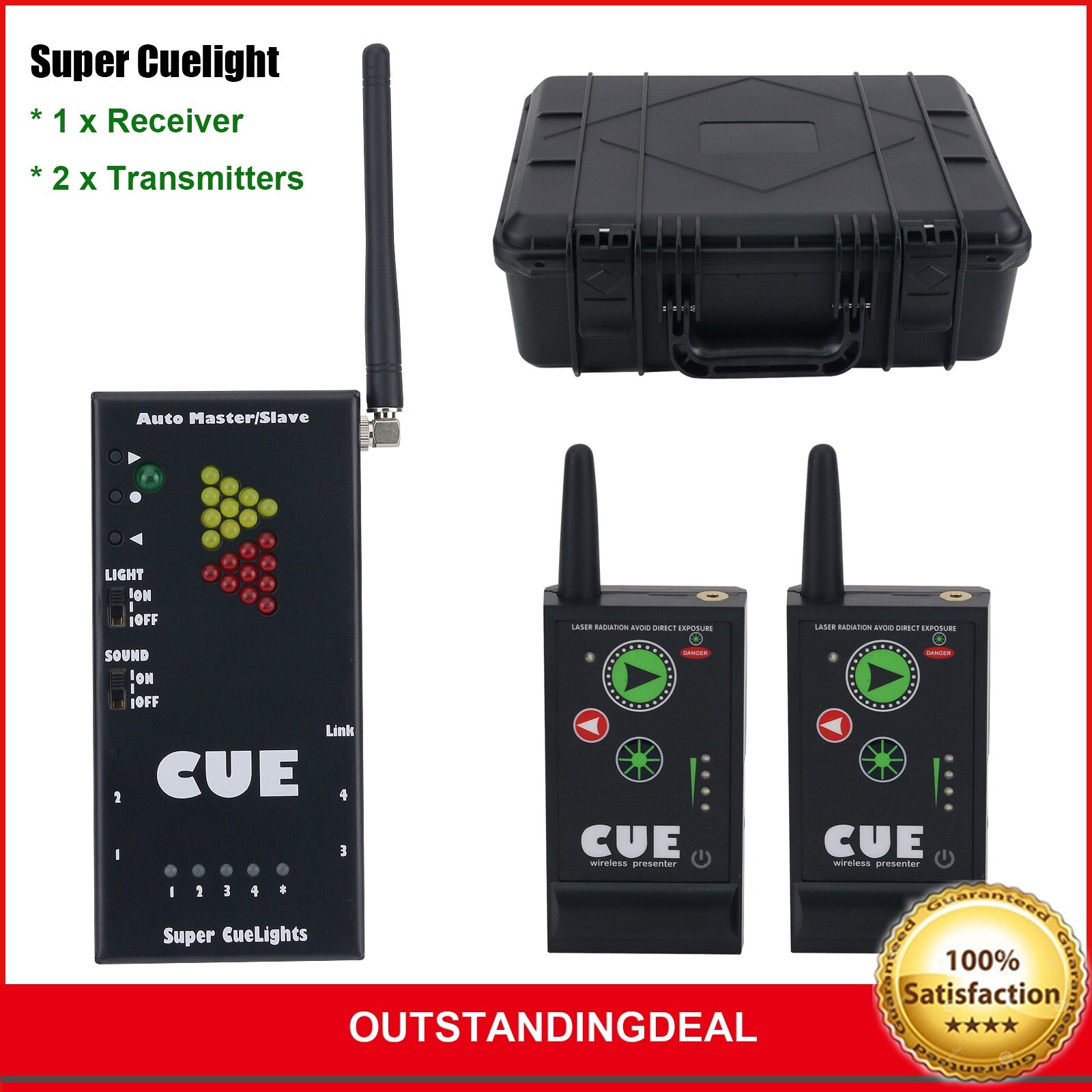 1PC NEW Super Cuelight Presenter 1 Receiver 2 Transmitters PowerPoint Remote