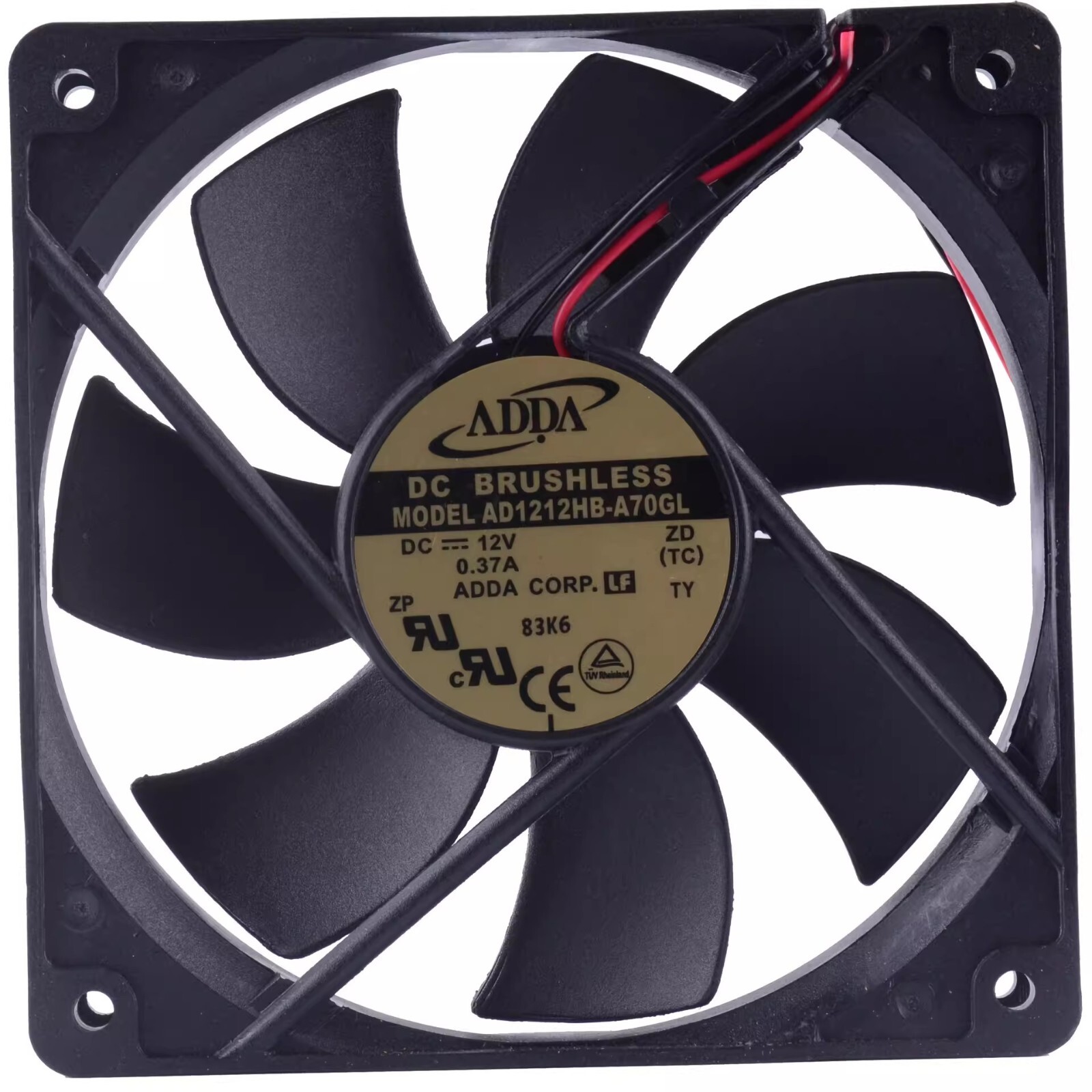 ADDA AD1212HB-A76GL 12025 DC12V 0.37A 3-Wire Cooling Fan