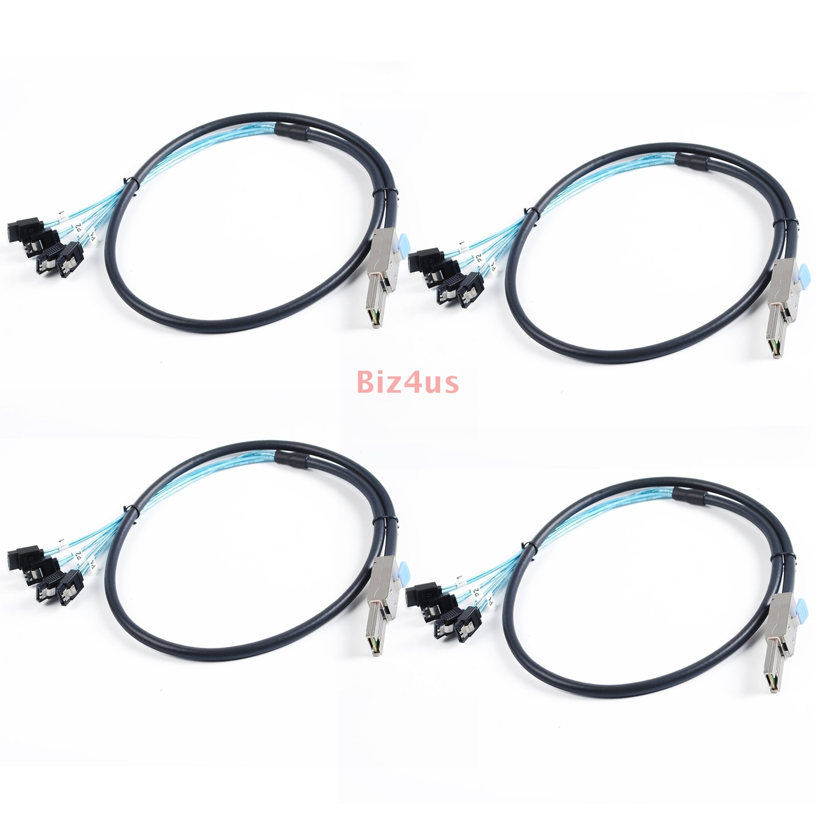 4PCS SFF-8088 to 4X SATA Mini SAS 26Pin to 4*SATA 7Pin Data Connector Cable 1M