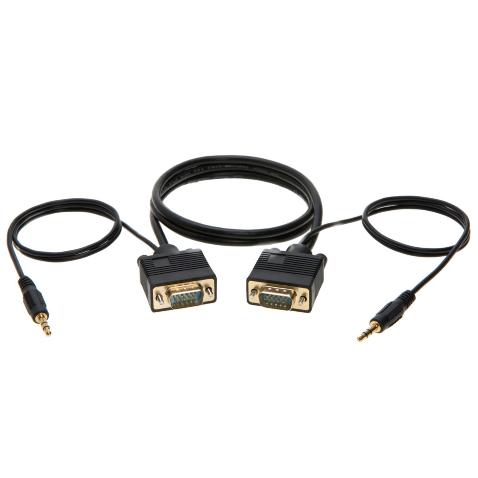 SVGA Cable M/M + 3.5 mm Aux Audio Jack for Monitor PC Projector TV 3FT-50FT LOT