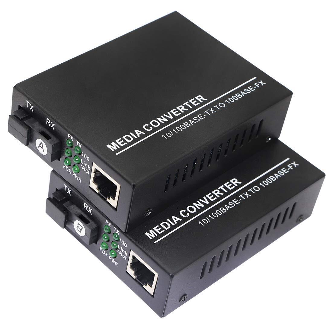 Fiber Ethernet Media Converter, Single-Mode 10/100Base-TX to 100Base-FX, RJ45...