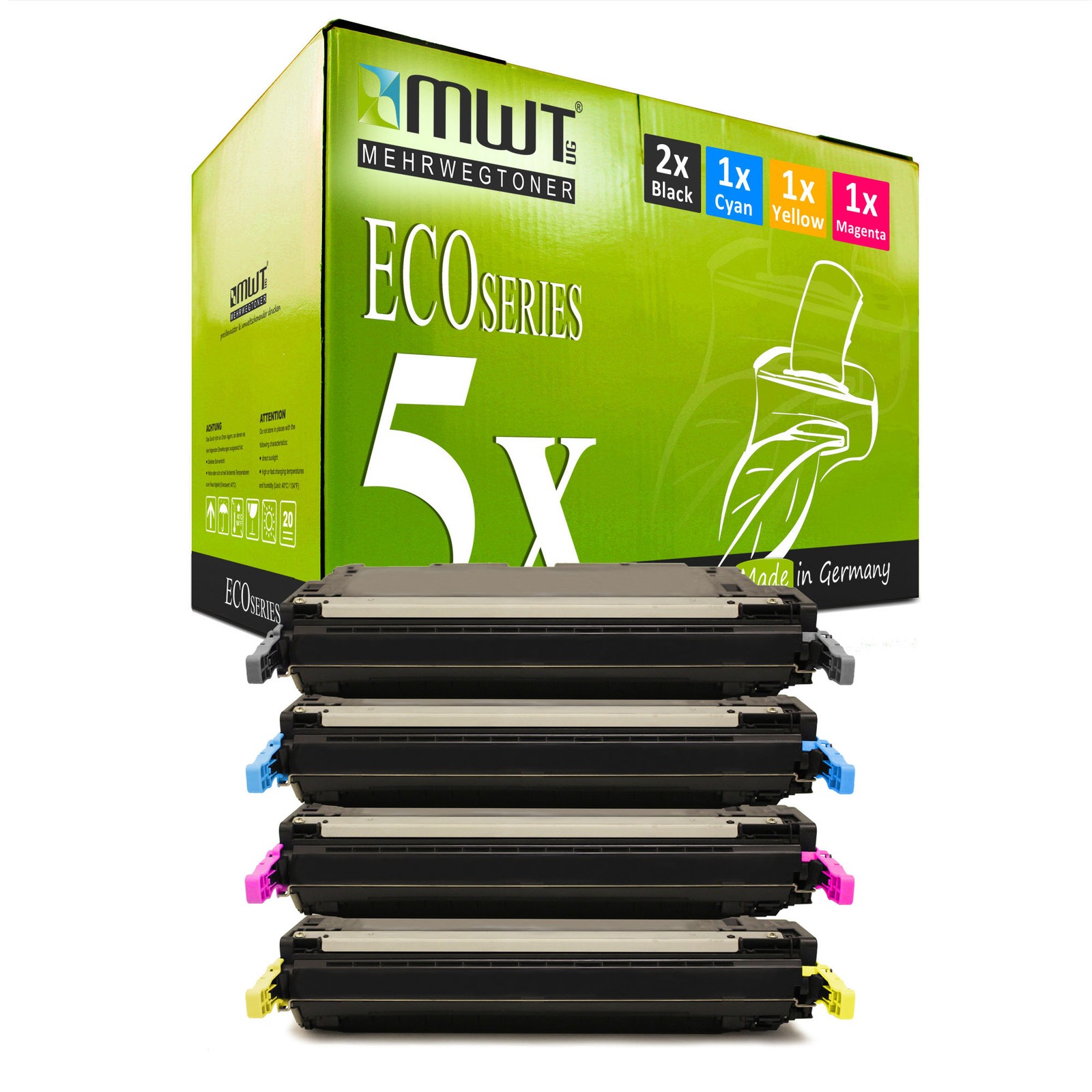 5X MWT ECO Toner Replaces HP C9720A C9721A C9722A C9723A 641A C9720A-23A