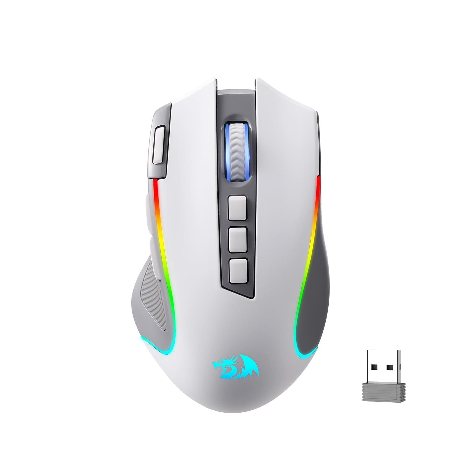 Redragon M612 PRO Wireless RGB Gaming Mouse 8000 DPI White
