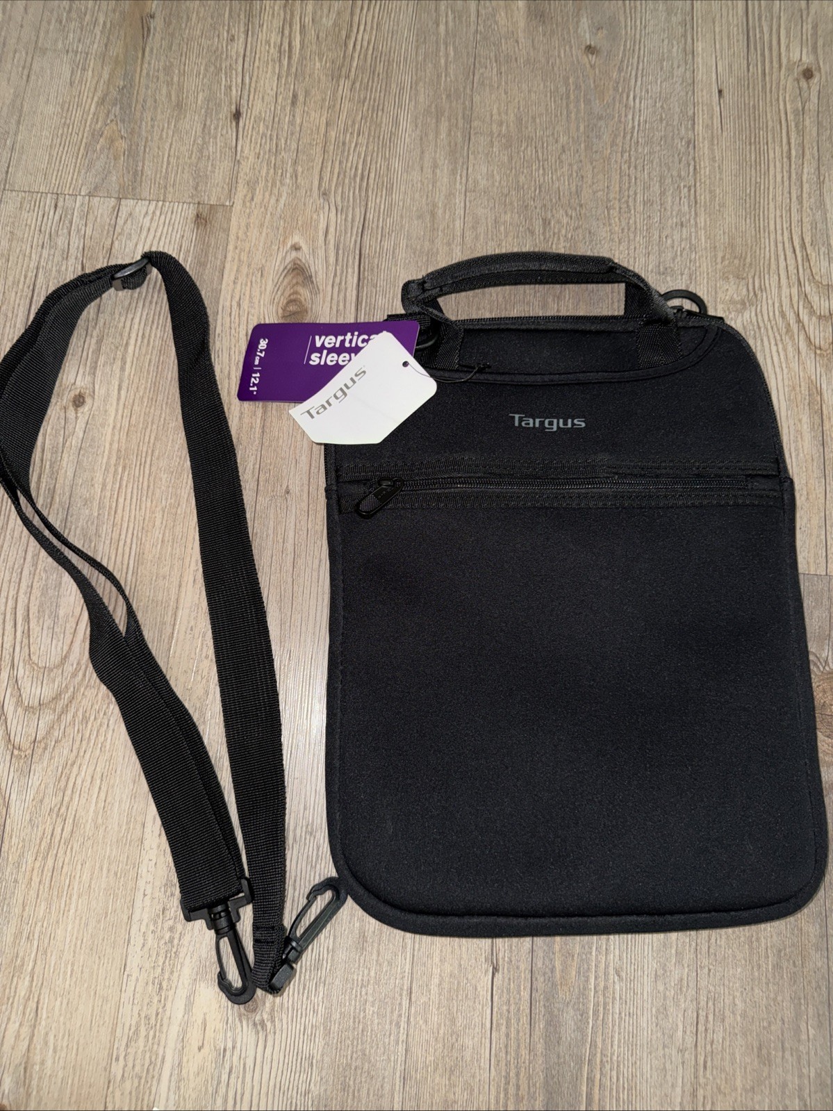 Targus Vertical Sleeve 12.1" Laptop Case BLACK Neoprene Detachable Crossbody