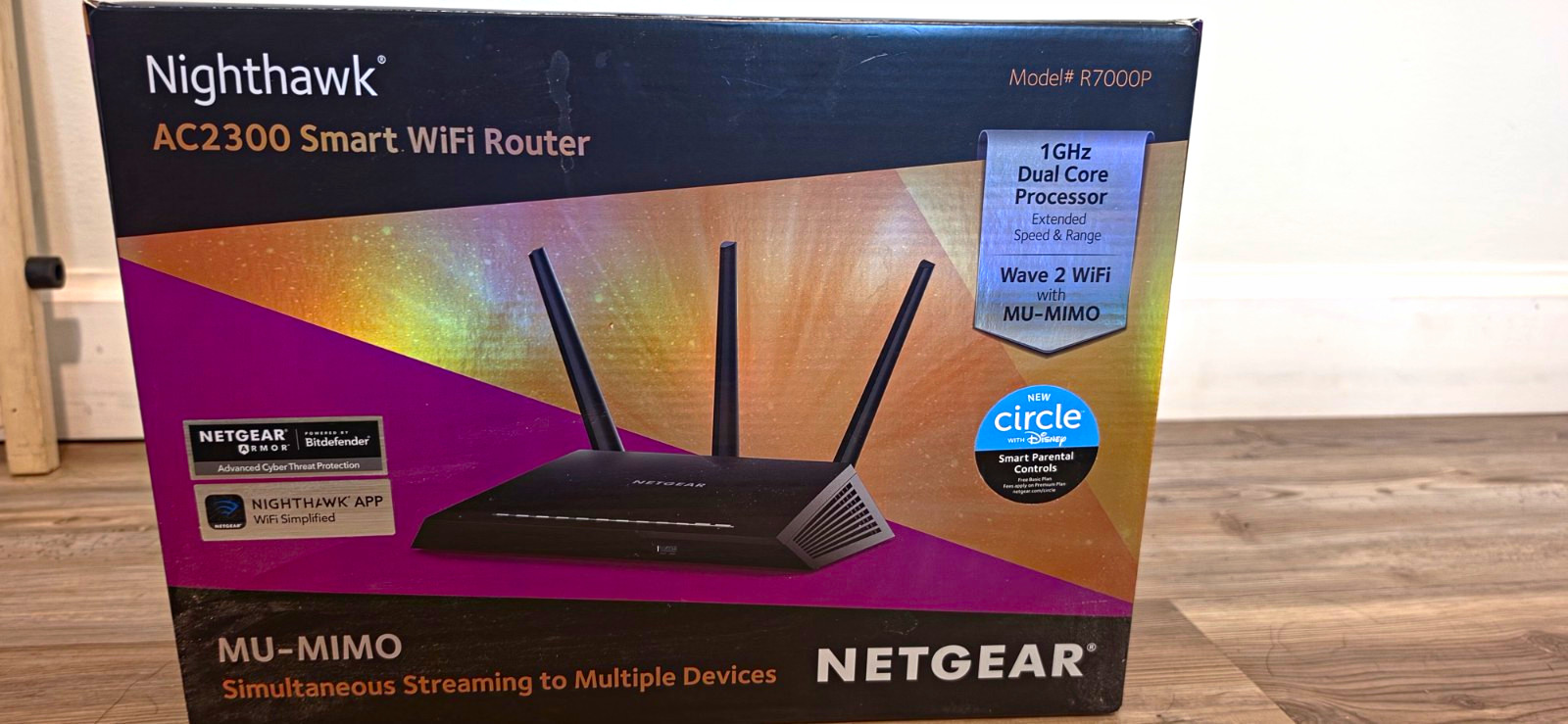 NETGEAR Nighthawk R7000P AC2300 Dual-Band MU-MIMO WiFi Router, 4-Port