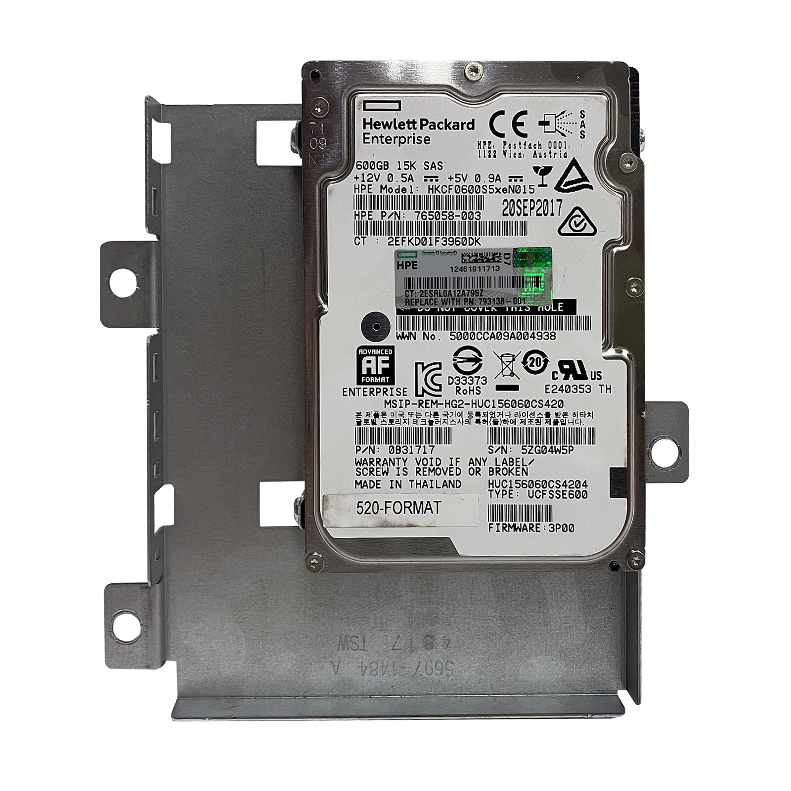 HP 793138-001 3PAR 600GB 15K 2.5" SFF 12G SAS 765058-003