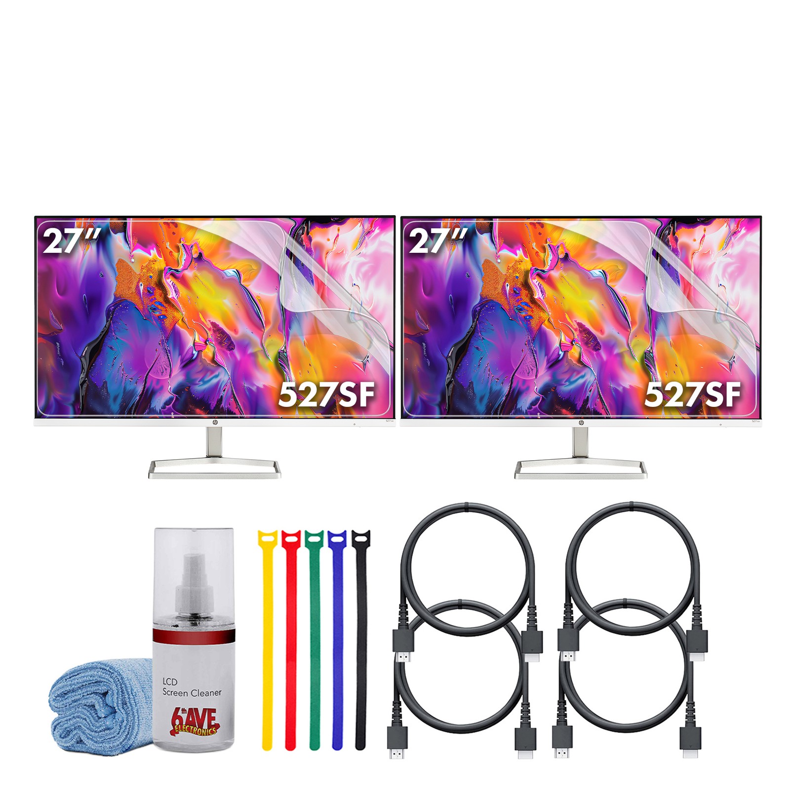 HP 527SF 27" 16:9 FHD 1080p IPS Slim Monitor Bundle