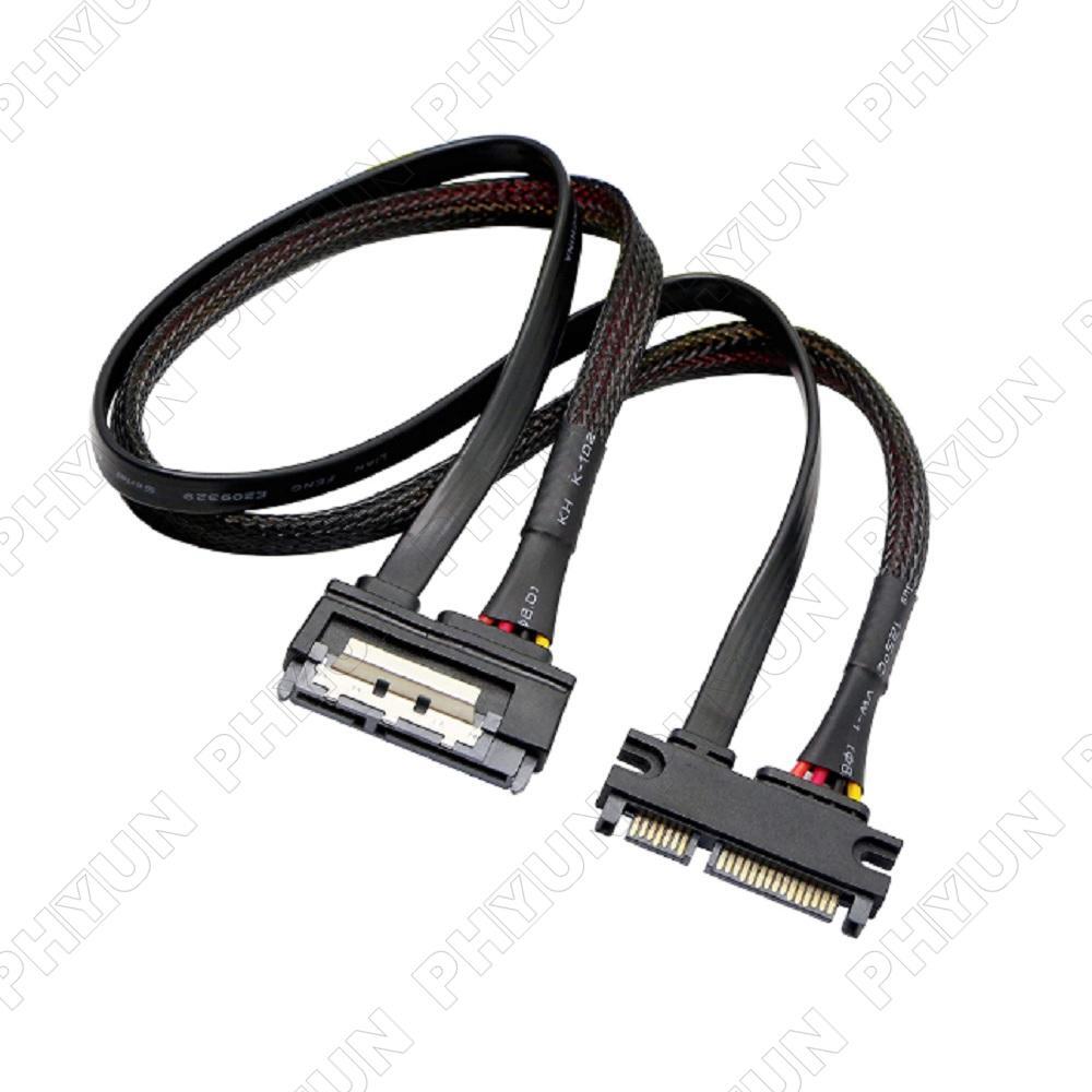 1 x 50cm SATA 22Pin 7+15 Male to Female Data Power Combo Extension Cable 22Pin