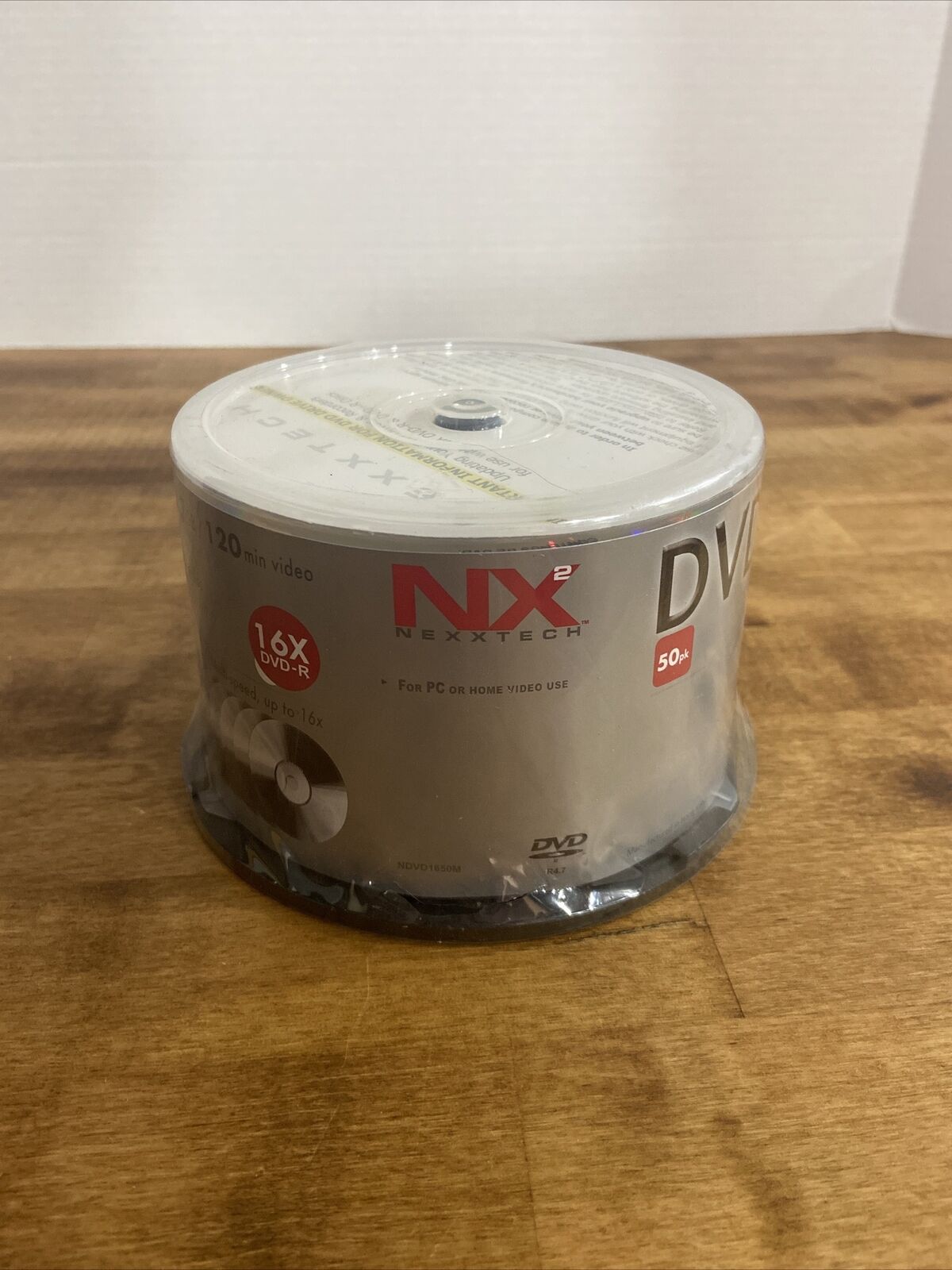 NEXXTECH 45/50 Pack DVD-R 4.7GB 120 Min Recordable Video Discs Multi-Speed 16x 