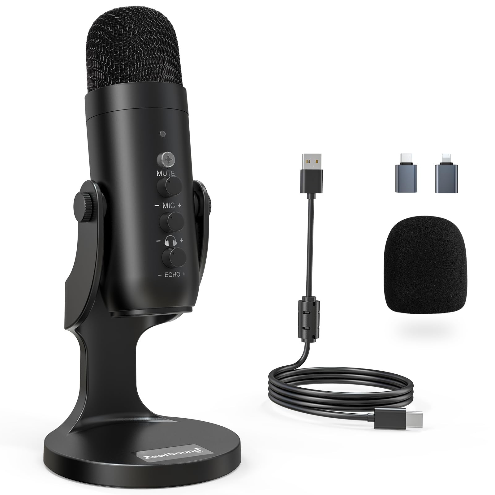 ZealSound Podcast 1.58 inches (W) x (L) x 6.1 (H), Black