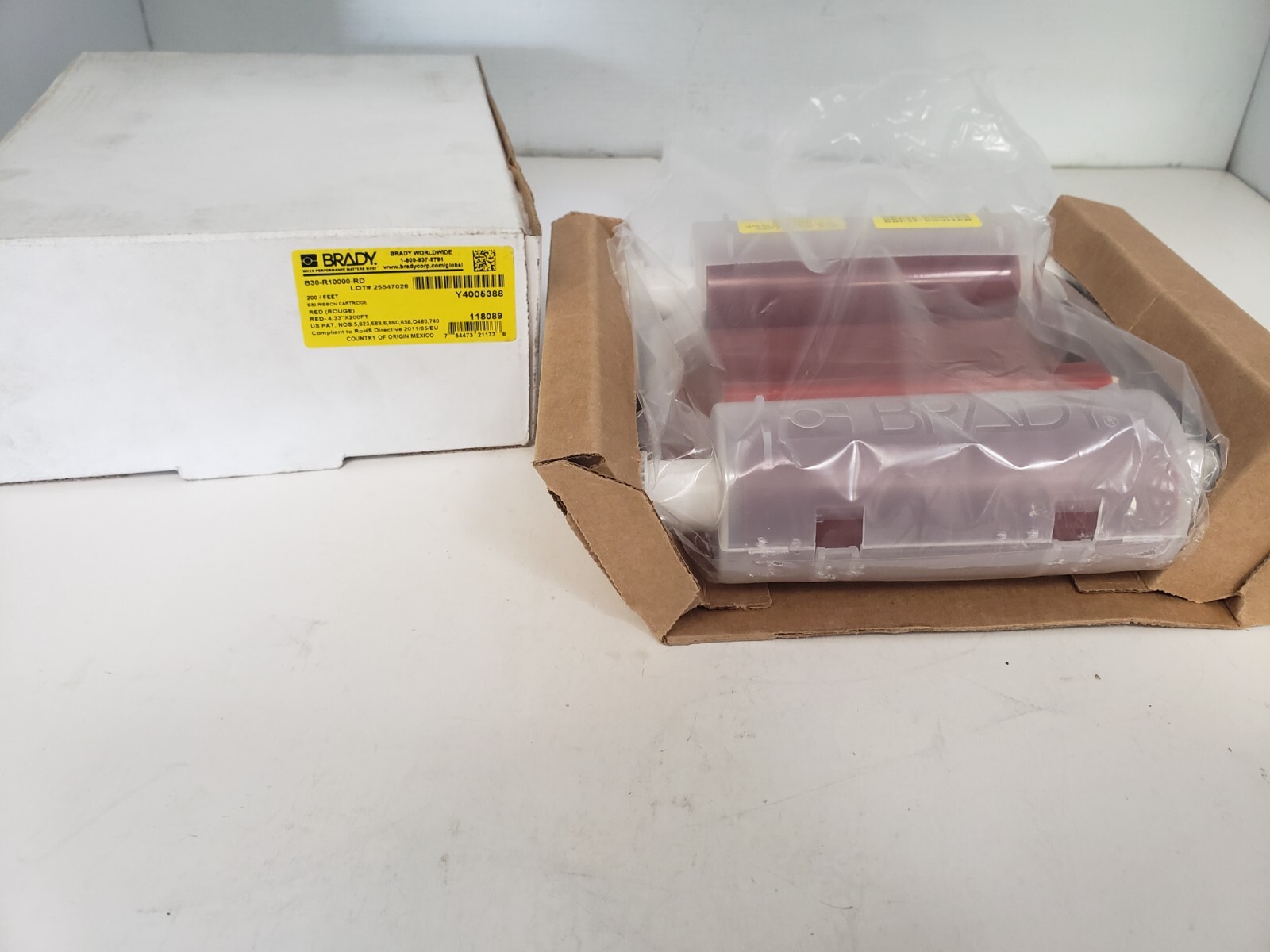 BRADY  Y4005388 RED RIBBON CARTRIDGE,NIB