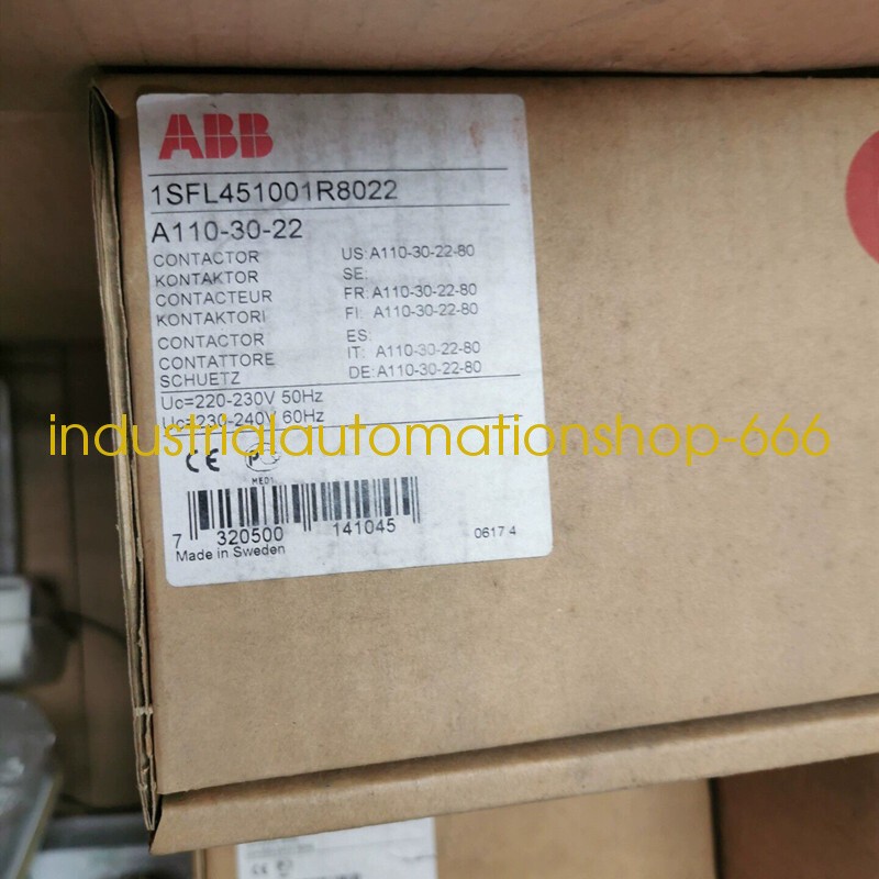 1Pcs New ABB A110-30-22 1SFL451001R8022 contactor Via DHL or FedEX