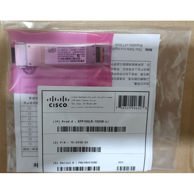 Cisco XFP10GLR-192SR-L 10GBASE-LR/-LW and OC-192/STM-64 SR-1 XFP (New Sealed)