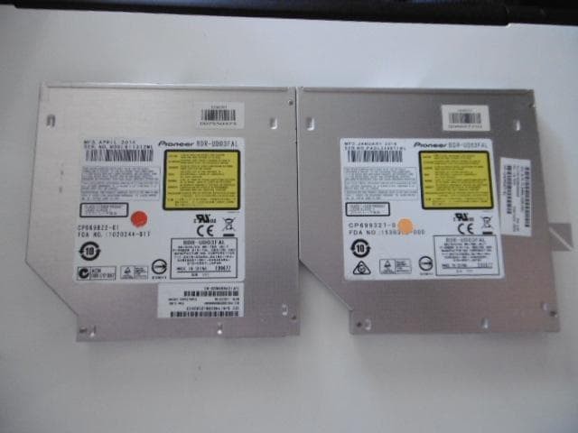 Pioneer BDR-UD03FAL Slim Blu-ray Drive 9.5mm Internal Laptop Set of 2 Junk