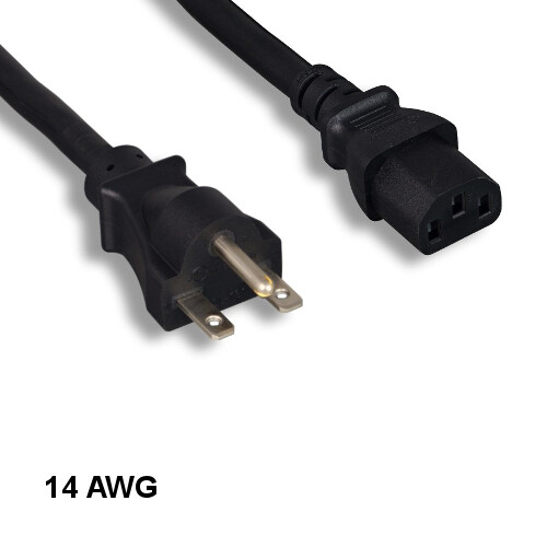 [Lot10] 10Ft Black Heavy Duty Power Cord NEMA 6-15P to IEC-60320 C13 14AWG 15A/2
